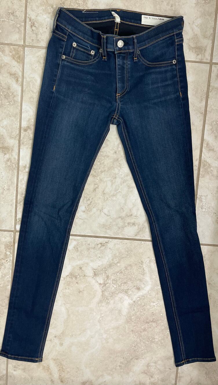 Rag & Bone 27 skinny dark denim jeans brand new condition mid rise ankle